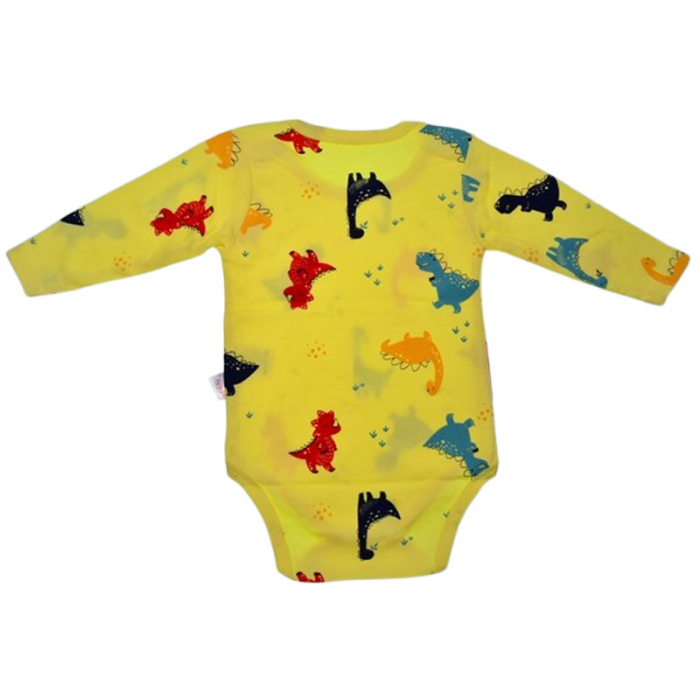 Body cu maneca lunga, pentru baieti, Mini Junior BD2910G, Galben [3]