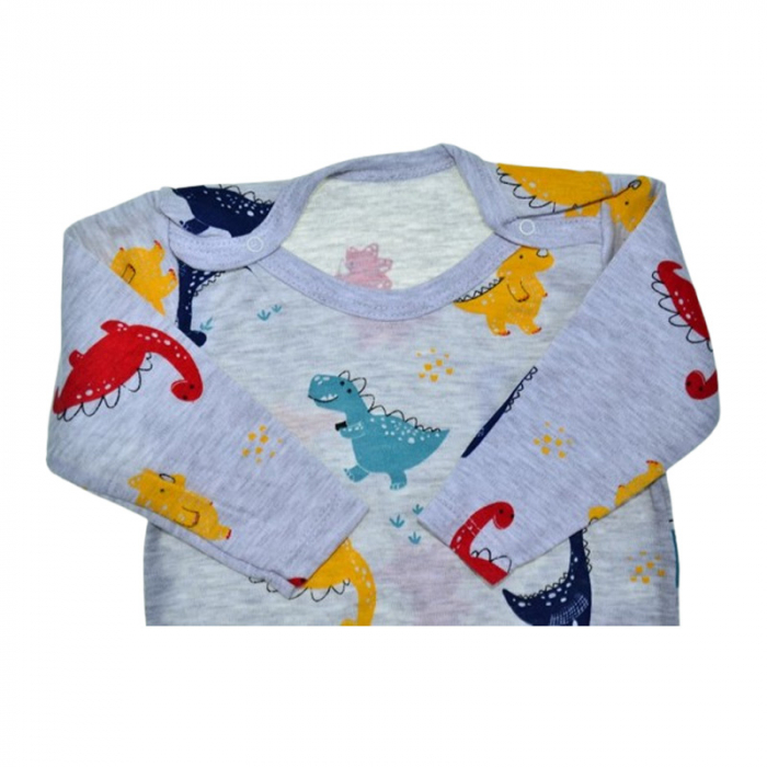 Body cu maneca lunga, pentru baieti, Mini Junior BD2910G2, Gri [2]