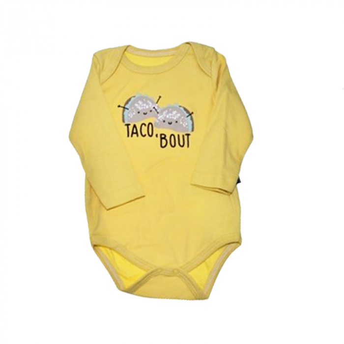 Body cu maneca lunga pentru baieti Mini Junior BDY-16448-1, Galben [1]