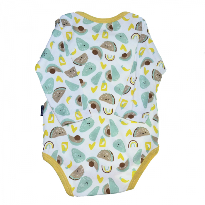 Body cu maneca lunga pentru baieti Mini Junior BDY-16448-2, Galben [2]