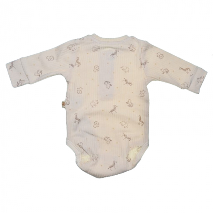 Body cu maneca lunga pentru baieti Mini Junior BDY-2469, Bej [2]