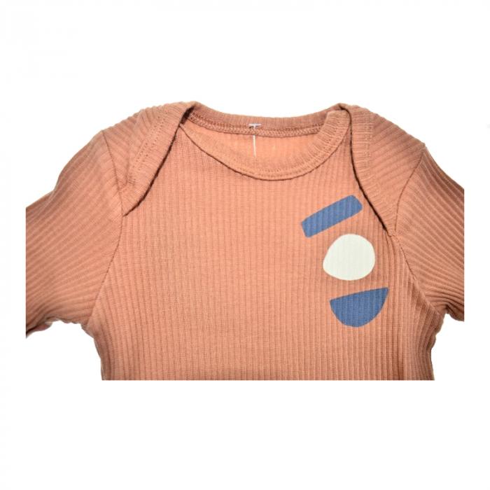 Body cu maneca lunga pentru baieti  Mini Junior BDY-2MJ, Maro [2]