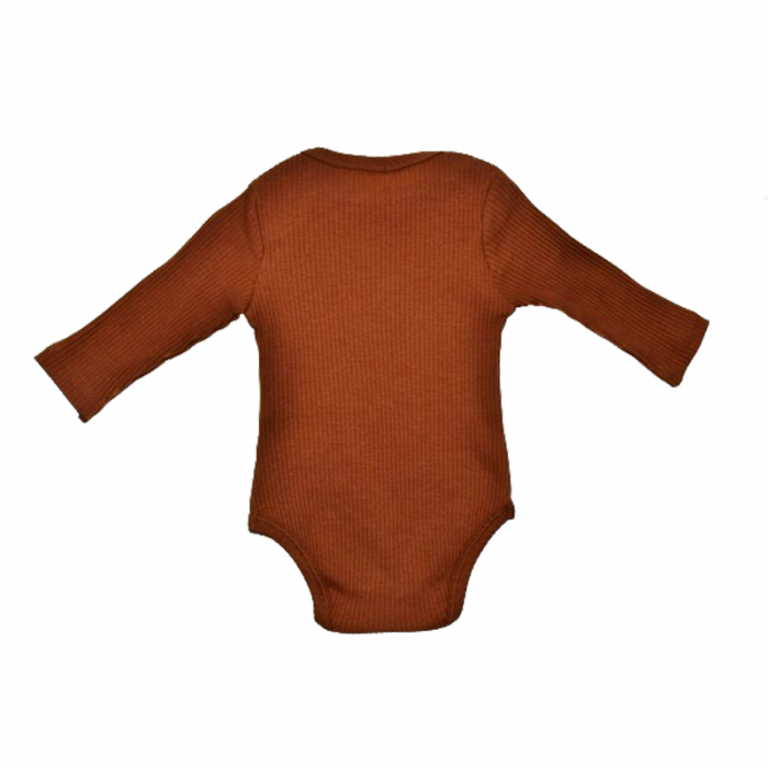Body cu maneca lunga pentru baieti  Mini Junior BDY-2MJ, Maro [3]