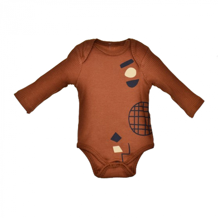 Body cu maneca lunga pentru baieti  Mini Junior BDY-2MJ, Maro [1]