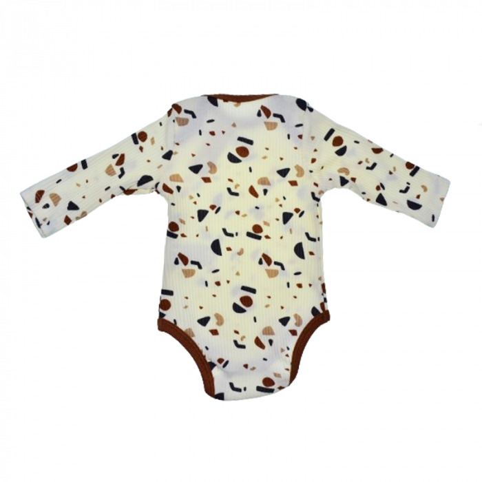 Body cu maneca lunga pentru baieti  Mini Junior BDY-3MJ, Maro [3]