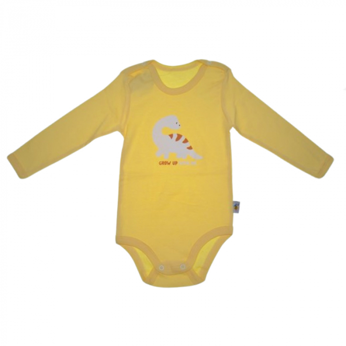Body cu maneca lunga pentru baieti Mini Junior BDY-MJ15, Galben [1]