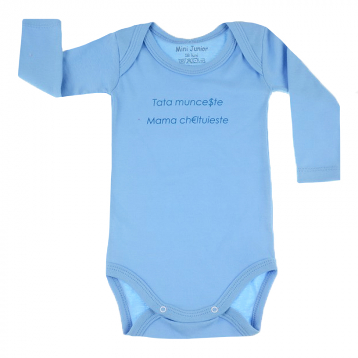Body cu maneca lunga pentru baieti Mini Junior MJ-14-86-cm, Albastru [1]