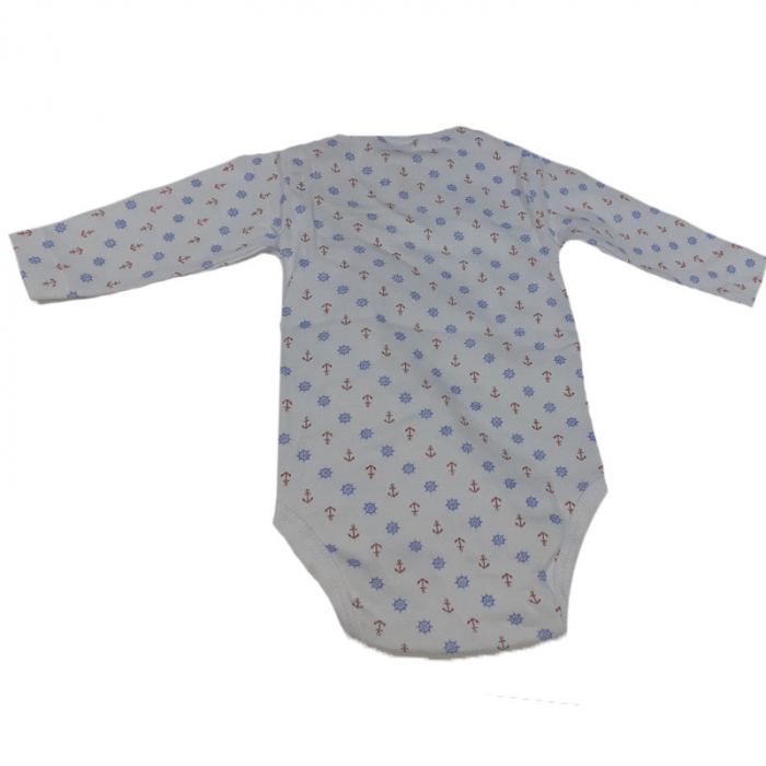 Body cu maneca lunga pentru baieti Pifou Model 10 M10-A18-2-50-54-cm, Alb [2]