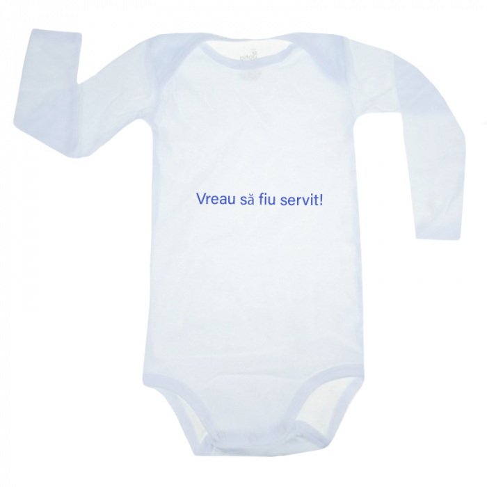 Body cu maneca lunga pentru baieti Pifou Model 6 MDL6-2, Alb [1]