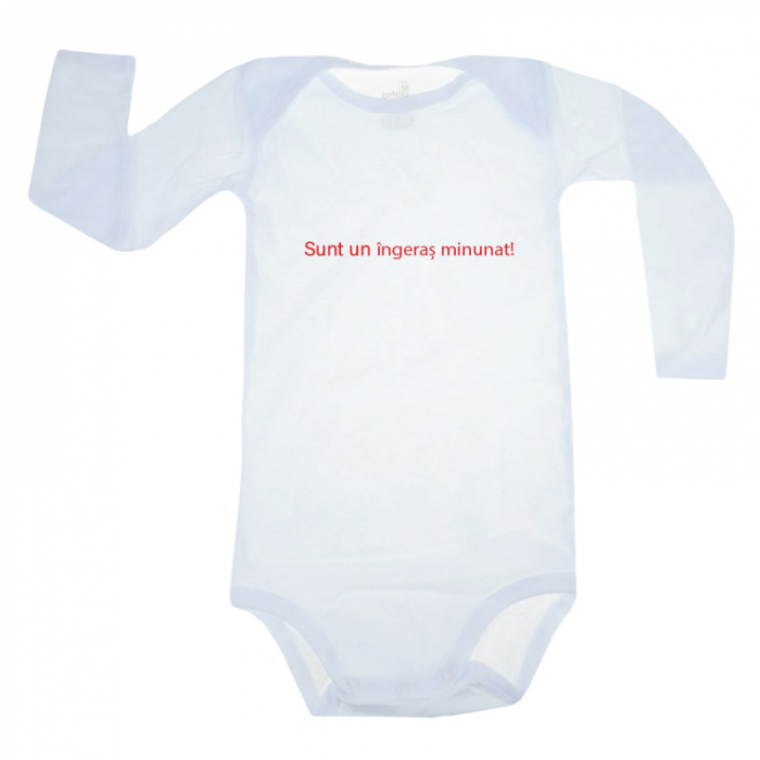 Body cu maneca lunga pentru copii Pifou Model 6 MDL6-3, Alb [1]