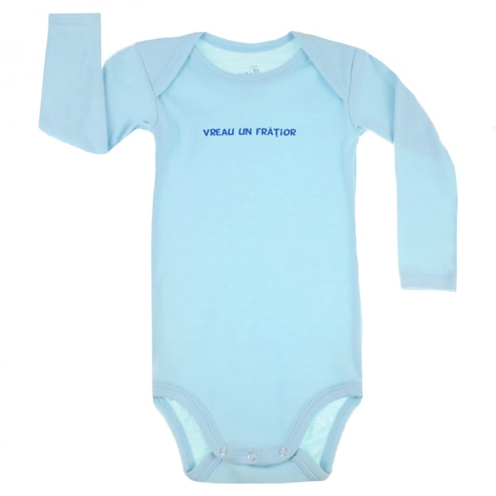 Body cu maneca lunga pentru baieti Pifou Model 6 ML6A2-86-89-cm, Albastru [1]