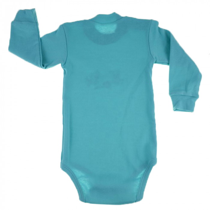 Body cu maneca lunga pentru baieti Pifou Model 9 BPCP-T-76-82-cm, Turcoaz [2]