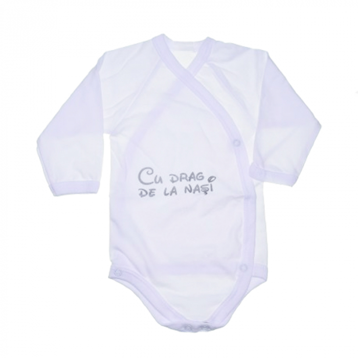 Body cu maneca lunga pentru bebelusi Mini Junior 562058, Alb [1]