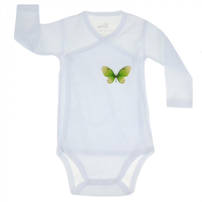 Body cu maneca lunga pentru copii Pifou Model 10 ML10-A5-66-70-cm, Alb [1]
