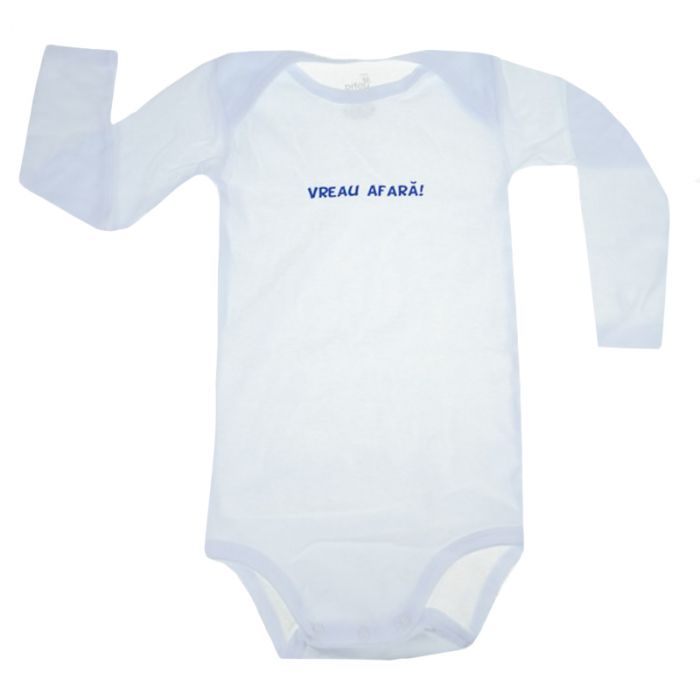 Body cu maneca lunga pentru baieti Pifou Model 6 ML6-A6, Alb [1]