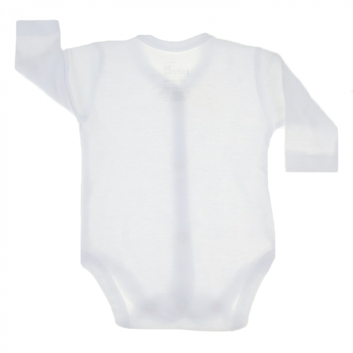 Body cu maneca lunga pentru copii Pifou Model11-42-46-cm, Alb [3]