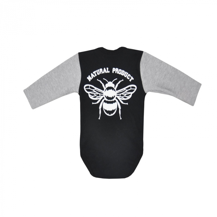 Body cu maneca lunga pentru copii Koala Bee AM1-029, Negru [2]