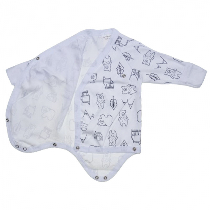 Body cu maneca lunga pentru copii Mini Junior 220124-4, Alb [3]