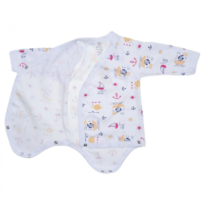 Body cu maneca lunga pentru baieti Mini Junior 220124-1, Alb [3]