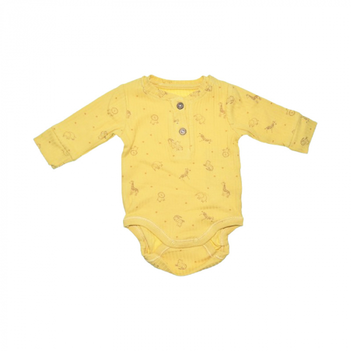 Body cu maneca lunga pentru copii, Mini Junior BDY-2469G, Galben [1]