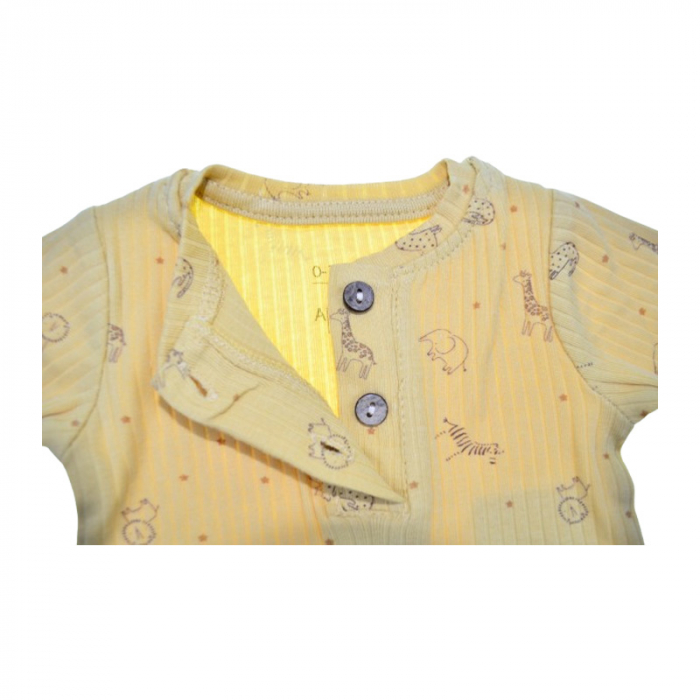 Body cu maneca lunga pentru copii, Mini Junior BDY-2469G, Galben [3]