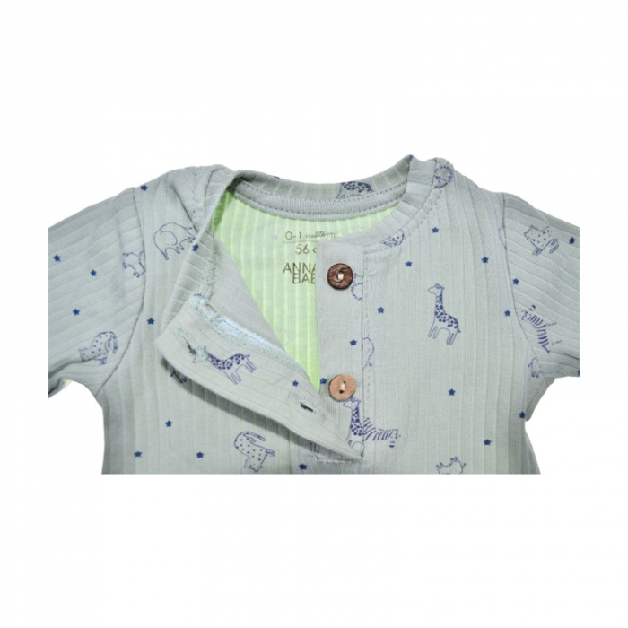 Body cu maneca lunga pentru copii, Mini Junior BDY-2469V, Verde [3]