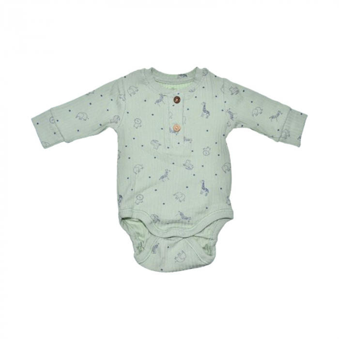 Body cu maneca lunga pentru copii, Mini Junior BDY-2469V, Verde [1]