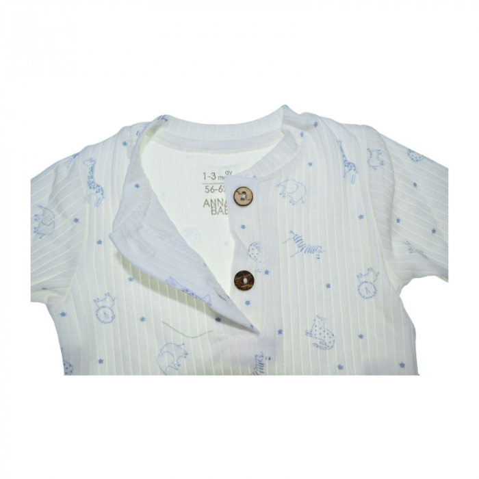 Body cu maneca lunga pentru copii, Mini Junior BDY-2469A, Alb [3]