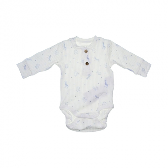 Body cu maneca lunga pentru copii, Mini Junior BDY-2469A, Alb [1]