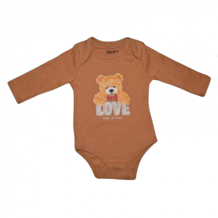 Body cu maneca lunga pentru copii, Mini Junior, BDY-MJ2, Maro [1]