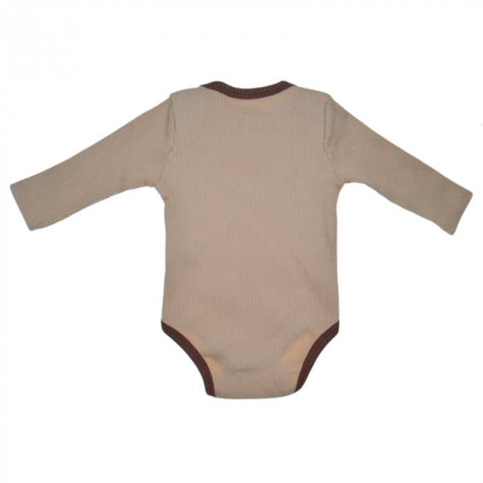 Body cu maneca lunga pentru copii, Mini Junior, BDY-MJ5, Bej [2]