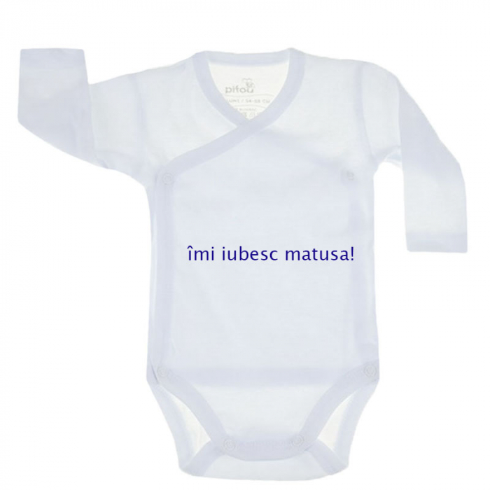 Body cu maneca lunga pentru copii Pifou Model 10 ML M10ML13-A4-70-76-cm, Alb [1]