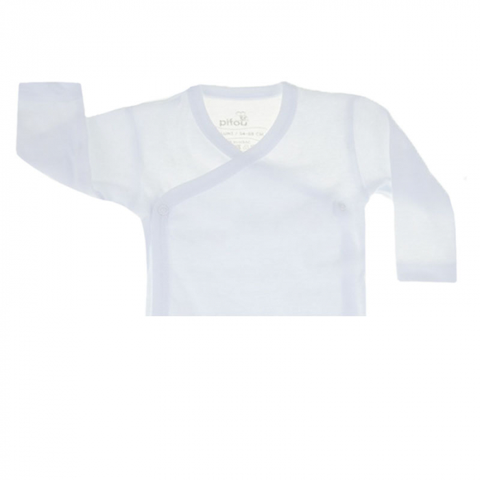 Body cu maneca lunga pentru copii Pifou Model 10 ML M10ML2-A11-54-58-cm, Alb [2]