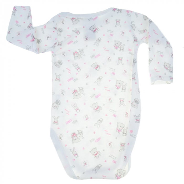 Body cu maneca lunga pentru fete Karen BFK-1A-86-cm, Alb [3]