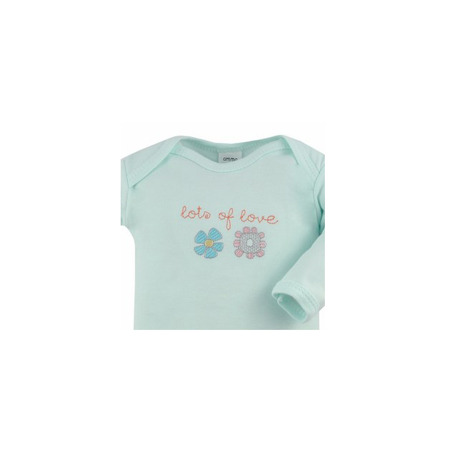 Body cu maneca lunga pentru fete Koala Amma Flower A01-031V-80-cm, Verde [2]