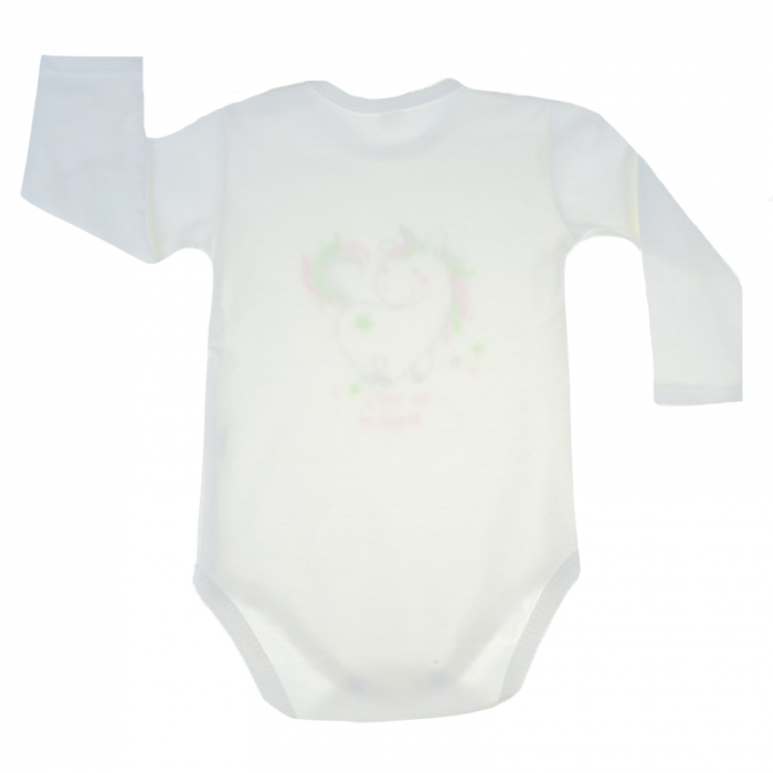 Body cu maneca lunga pentru fete Koala Amma Jednorozec T1-646-86-cm, Alb [3]