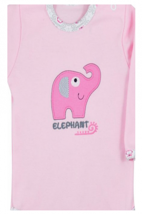 Body cu maneca lunga pentru fete Koala Dzungla 05-738-R-80-cm, Roz [2]