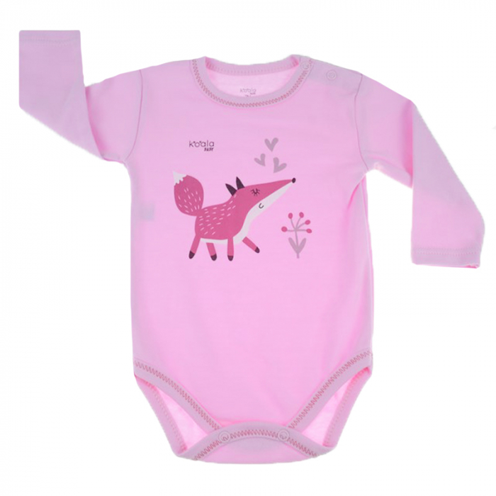 Body cu maneca lunga pentru fete Koala Happy Baby 07-499RZ_74 cm, Roz [1]