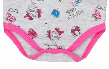 Body cu maneca lunga pentru fete Koala Literki 2864-R-80-cm, Roz [2]