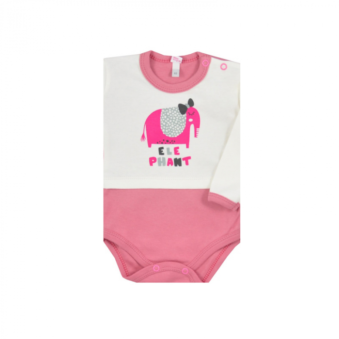 Body cu maneca lunga pentru fete Koala Play Time 3818-62-cm, Roz [2]