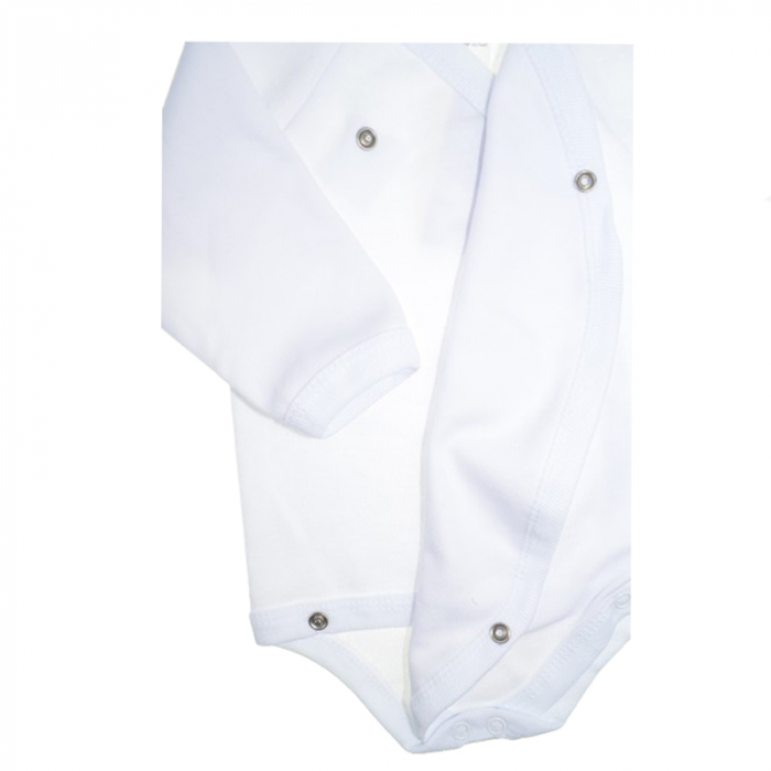 Body cu maneca lunga pentru fete Mini Bimbi 100323-5, Alb [3]