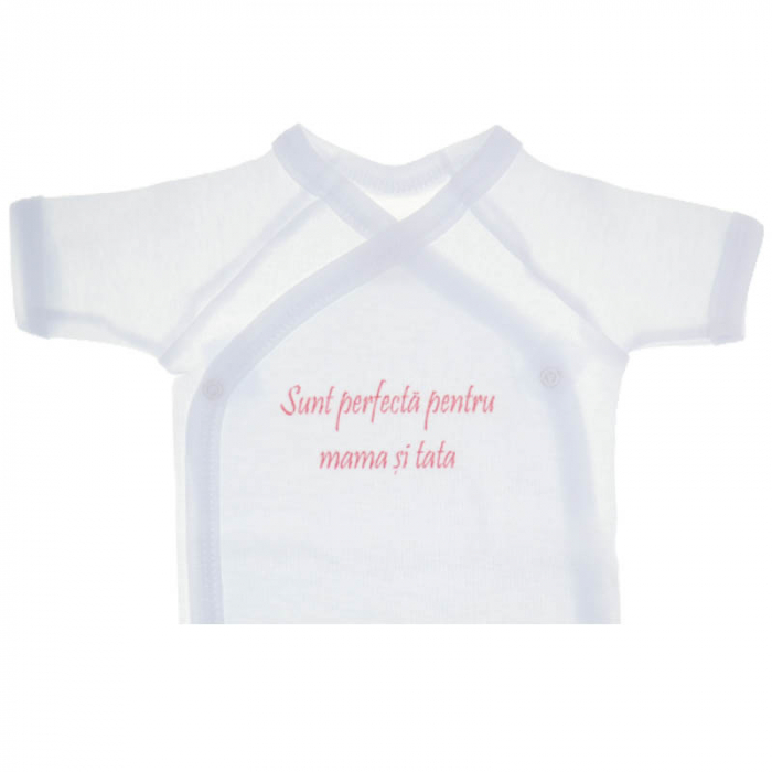 Body cu maneca scurta pentru fete Mini Bimbi 130323-2, Alb [2]