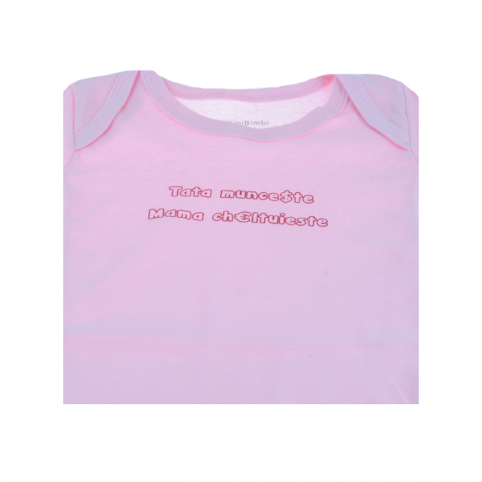 Body cu maneca lunga pentru fete Mini Bimbi BMB-10RZ-92-cm, Roz [2]