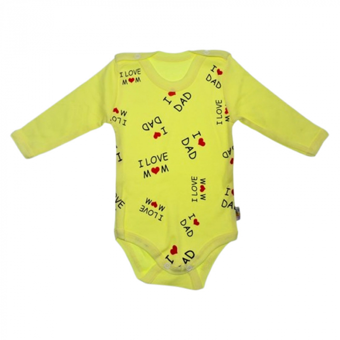 Body cu maneca lunga, pentru fete, Mini Junior 1118G, Galben [1]