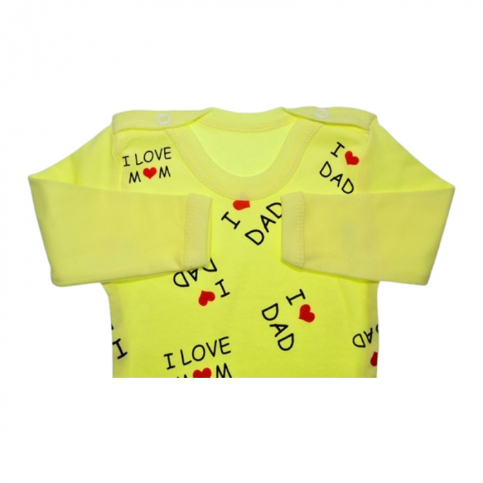 Body cu maneca lunga, pentru fete, Mini Junior 1118G, Galben [3]