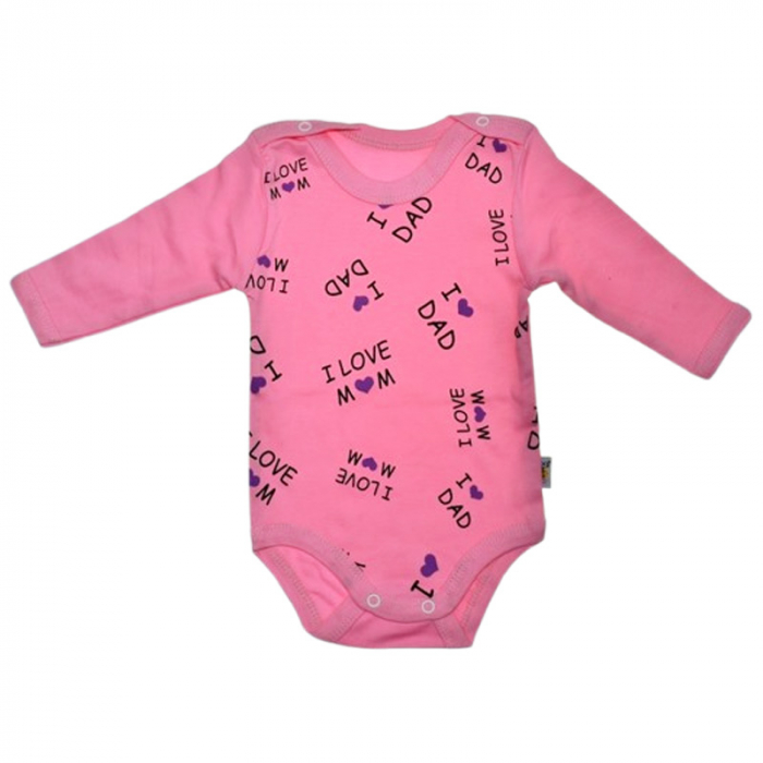 Body cu maneca lunga, pentru fete, Mini Junior 1118R, Roz [1]