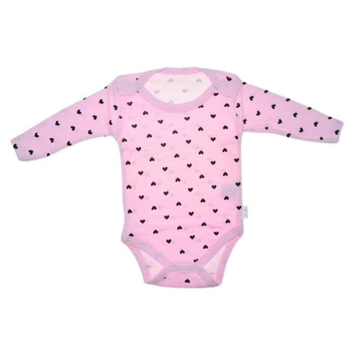 Body cu maneca lunga, pentru fete, Mini Junior 2909R, Roz [1]