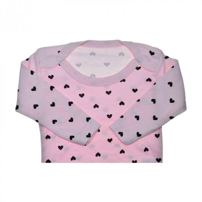 Body cu maneca lunga, pentru fete, Mini Junior 2909R, Roz [2]