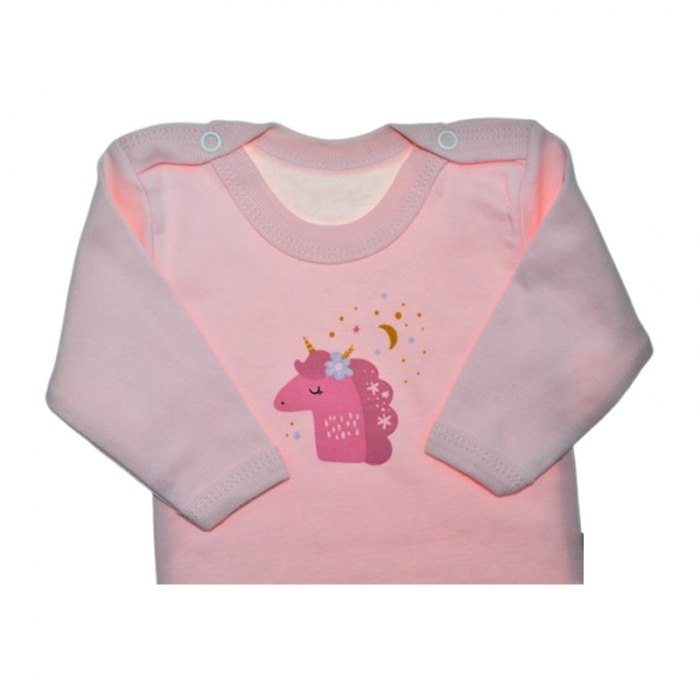 Body cu maneca lunga, pentru fete, Mini Junior BD2908R, Roz [2]