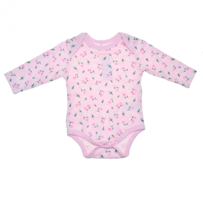 Body cu maneca lunga pentru fete Mini Junior BDY-8MJ, Roz [1]
